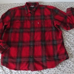 Carhartt 102215 Men's Hubbard Plaid Shirt dark crimson 3XL